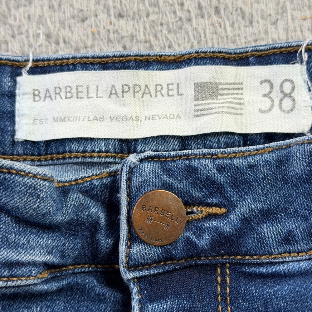Barbell Apparel Mens Athletic Fit Blue Denim Jeans Medium Wash Size 38 x 32 - Picture 2 of 11